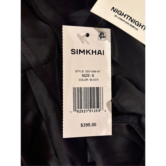 Night Night by Jonathan Simkhai Anya Ruched Slip Dress in Black NWT Size Small - Picture 6 of 7